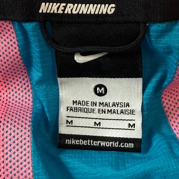 Nike Jacket Women’s Medium Blue Pink Cyclone Running Windbreaker Lightweight - Picture 4 of 11